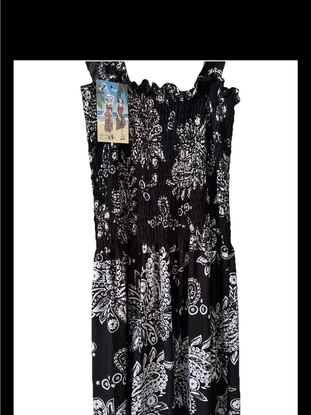 Black and White Paisley Maxi Dress from Z , XL Jr - Picture 3 of 6